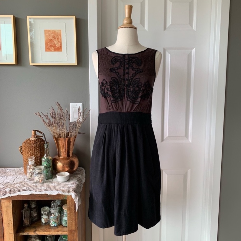 Anthropologie corduroy soutache dress 1233